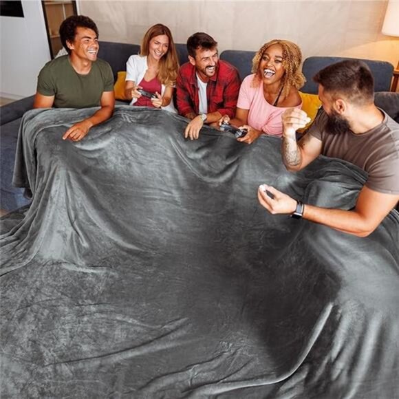 Oversized King Blanket 120x120 Soft Fleece Large Throw Bed Sofa Couch Cozy Warm - Picture 7 of 7
